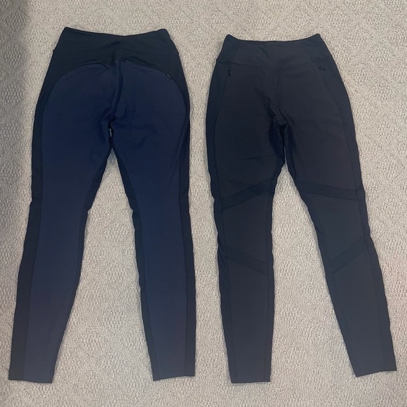 Athleta Legging Bundle (2) Black & Navy Blue Size 2 - Picture 2 of 3